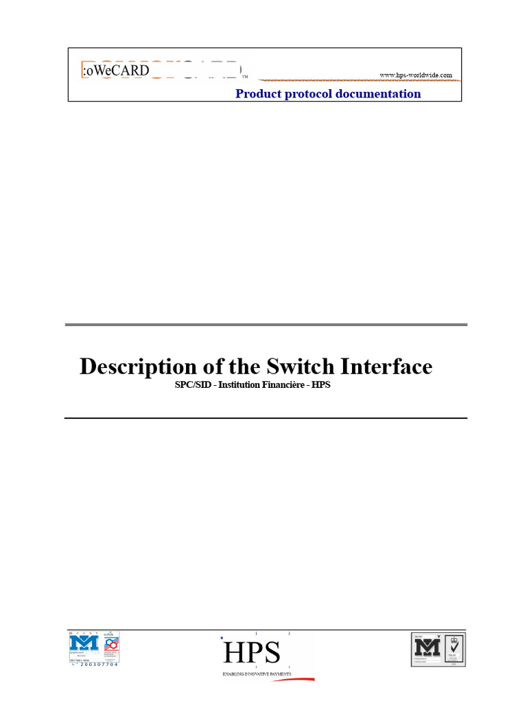 Switch Interface Protocol Documentation | PDF | Credit Card | Payments
