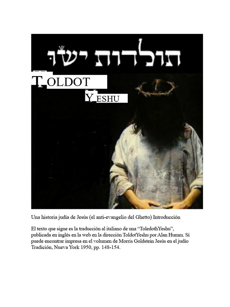 Toledoth Yeshu: Historia Judía de Jesús | PDF | Jesús | Judaísmo ortodoxo