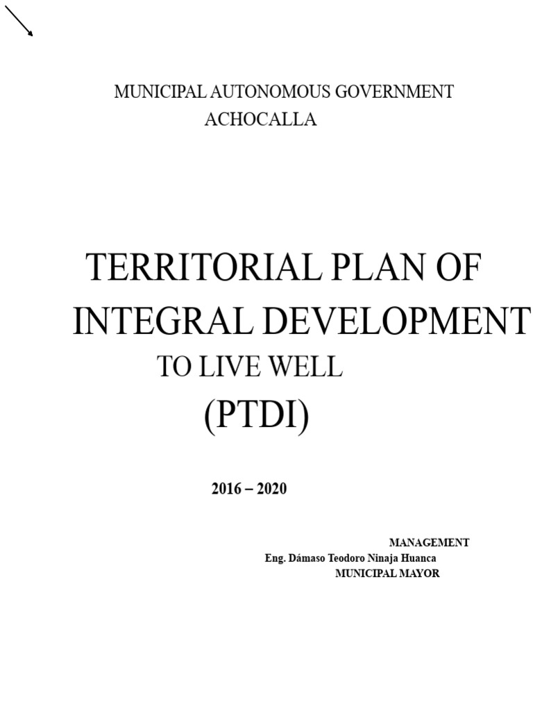 Territorial Integrated Development Plan - Achocalla | PDF | Autonomy ...
