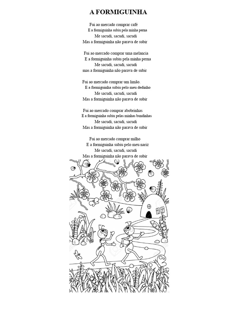 A Formiguinha no Mercado: Uma Rima Divertida | PDF