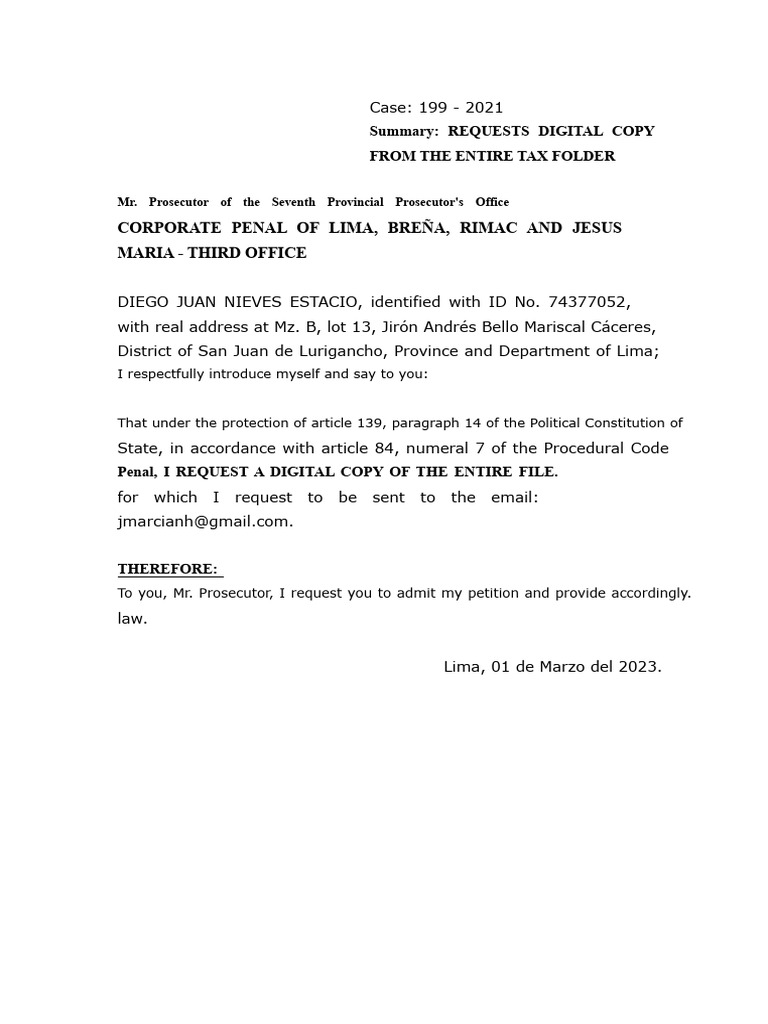 Request for Digital Tax File Copy | PDF