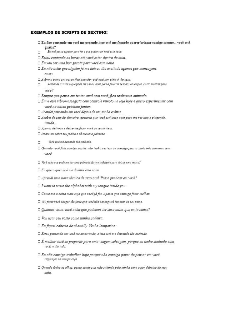 Scripts de Sexting Exemplares | PDF