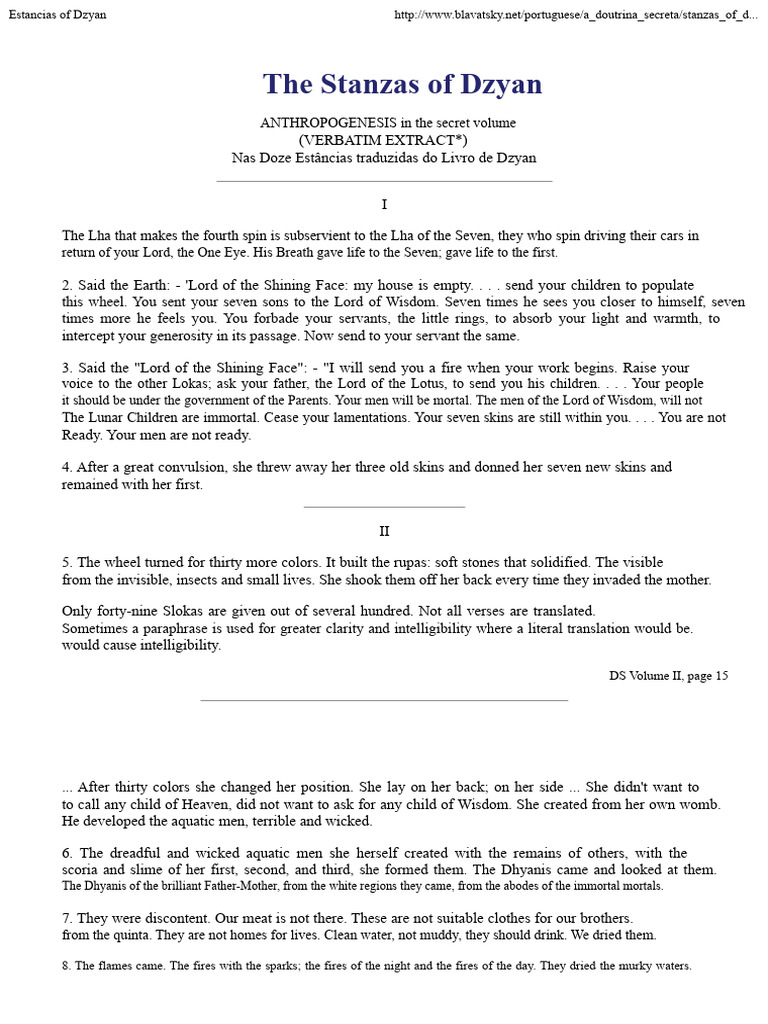 Stanzas of Dzyan: Anthroposophy Insights | PDF