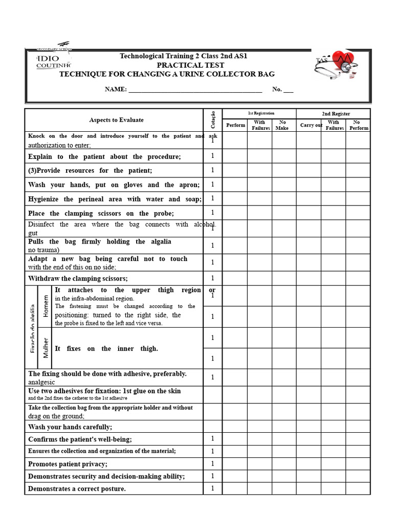 Urine Collector Bag Change Procedure | PDF | Adhesive | Medical Specialties