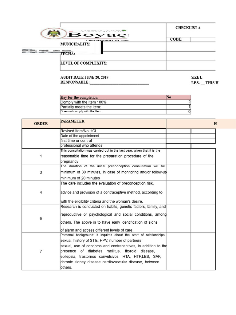 Preconception Care Checklist Guide | PDF | Pregnancy | Obstetrics