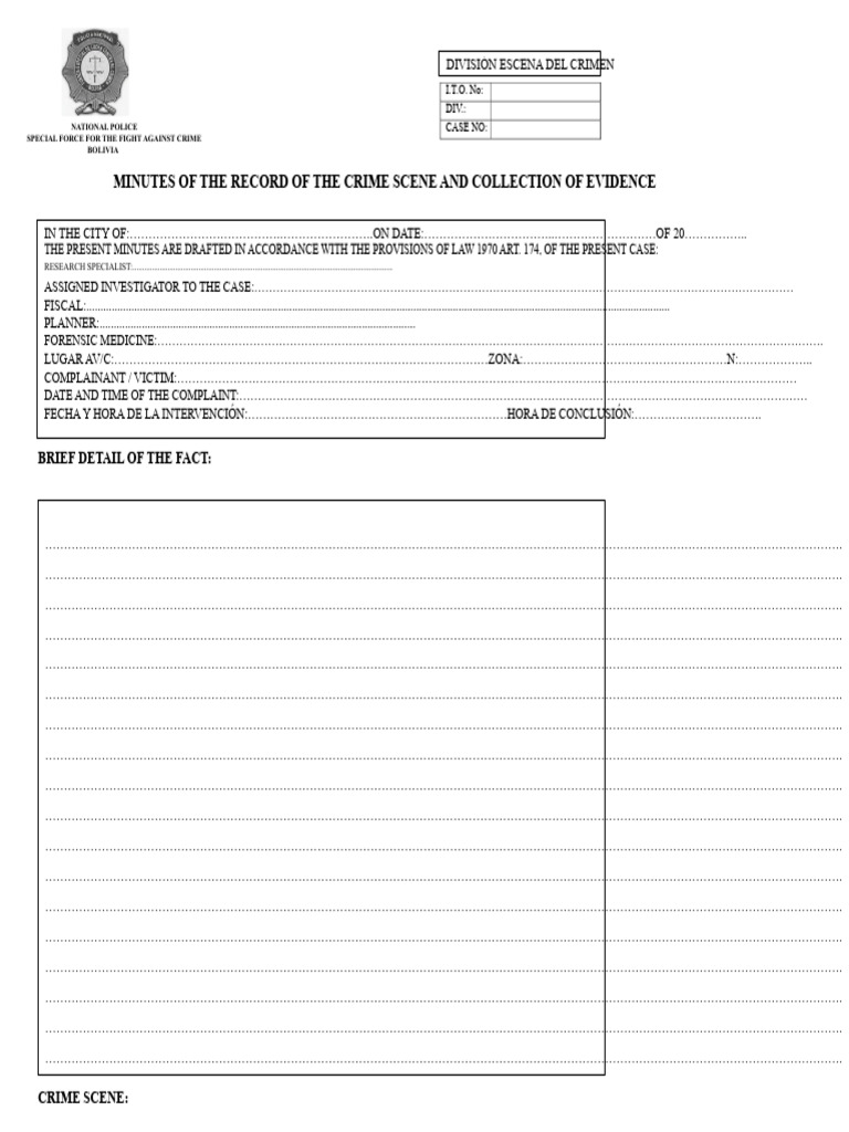 Crime Scene Evidence Collection Report | PDF | Law Enforcement ...