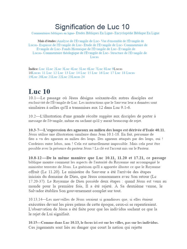 Signification de Luc 1 expliquée | PDF | Jésus | Disciple (Christianisme)