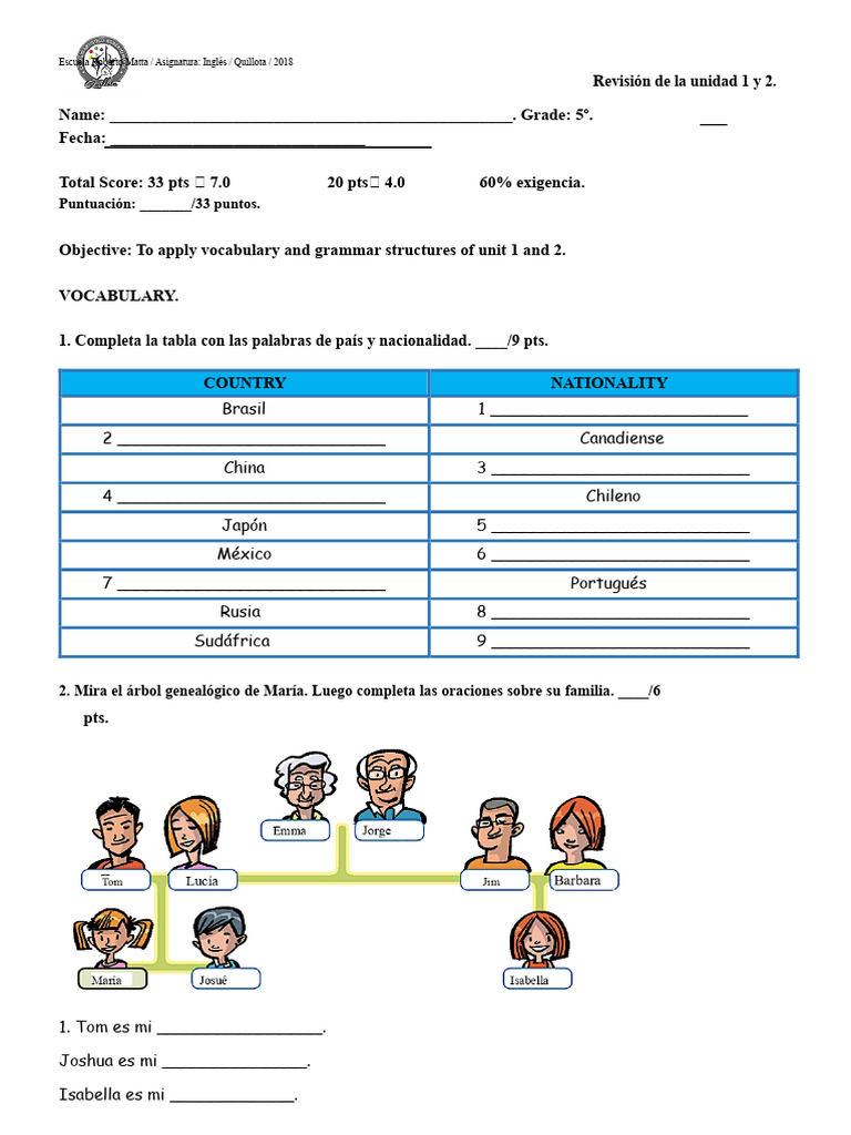 Revisar La Unidad 1 y 2 | PDF | Gramática | Lingüística