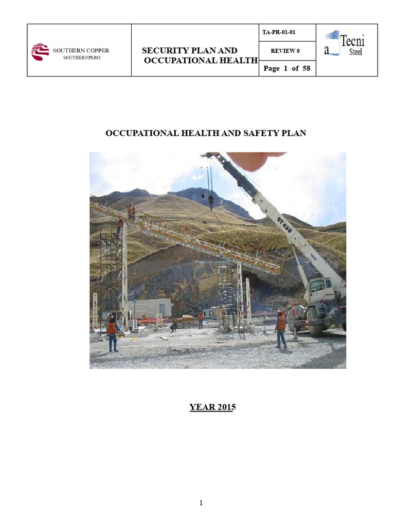 Occupational Health & Safety Plan 2015 | PDF | Occupational Safety And ...