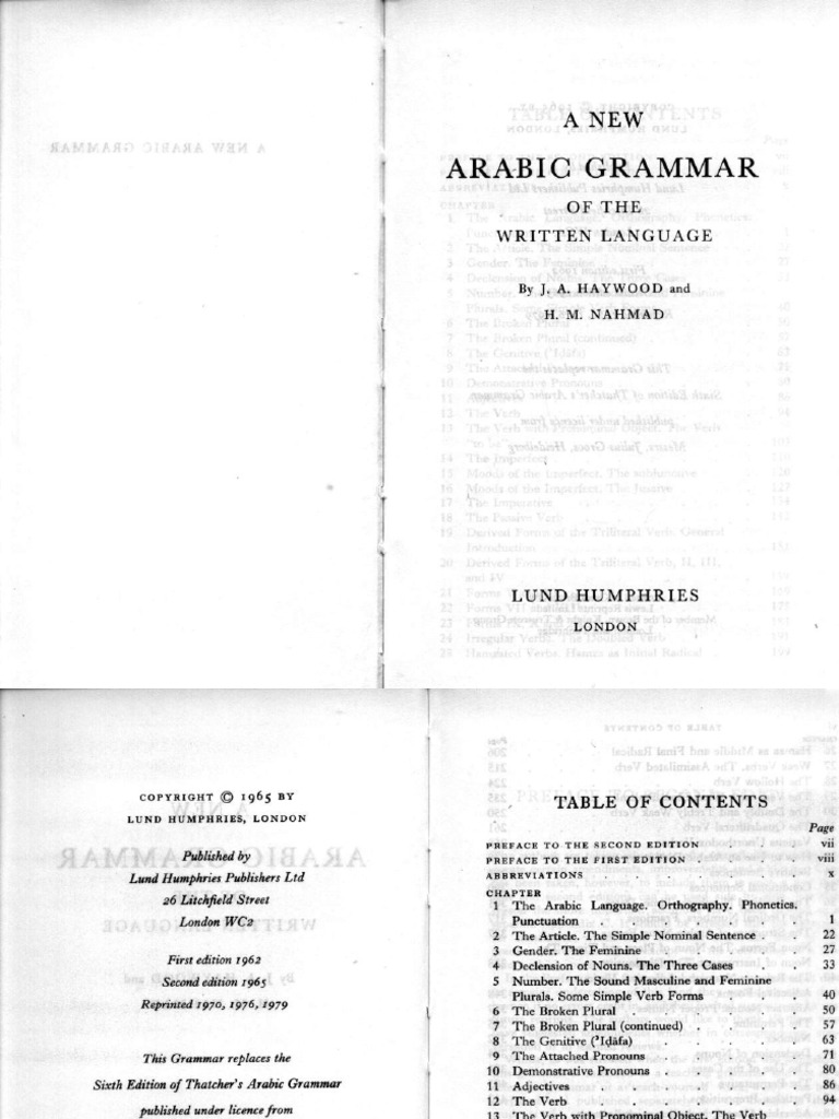 A New Arabic Grammar of The Written Language 1965 | PDF | Human ...