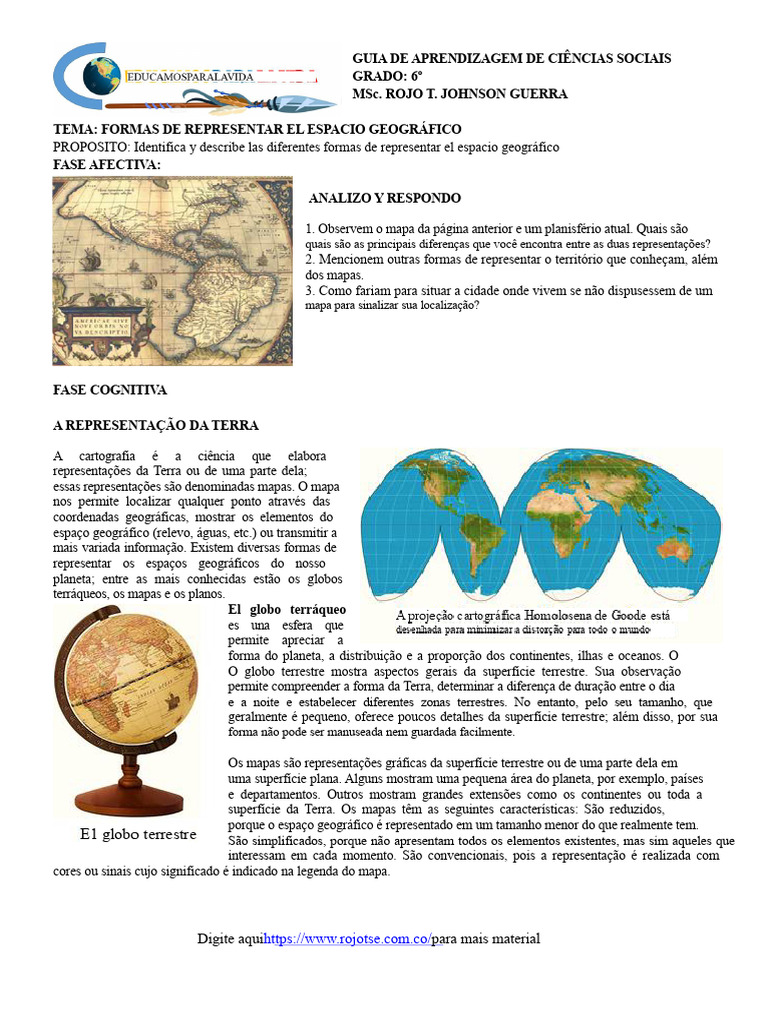 GT 2020 CSC G6° FORMAS DE REPRESENTAR O ESPAÇO GEOGRÁFICO | PDF | Mapa ...