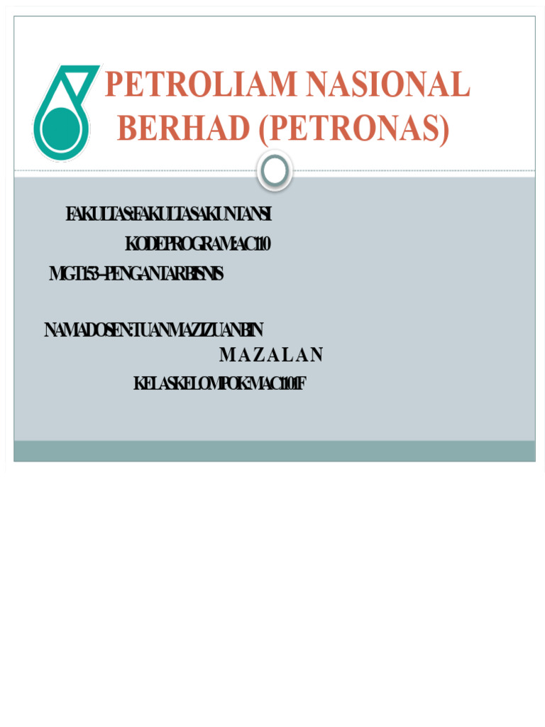 Profil dan Strategi PETRONAS 2023 | PDF