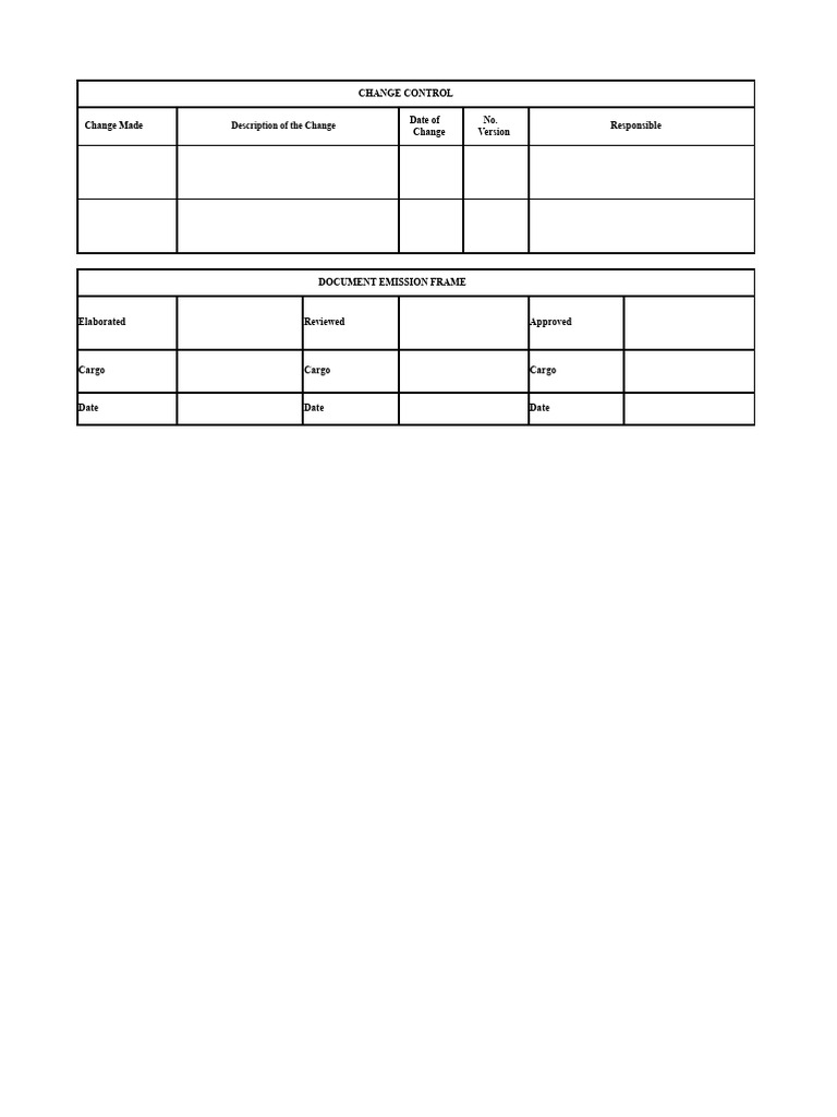 Change Control Format | PDF