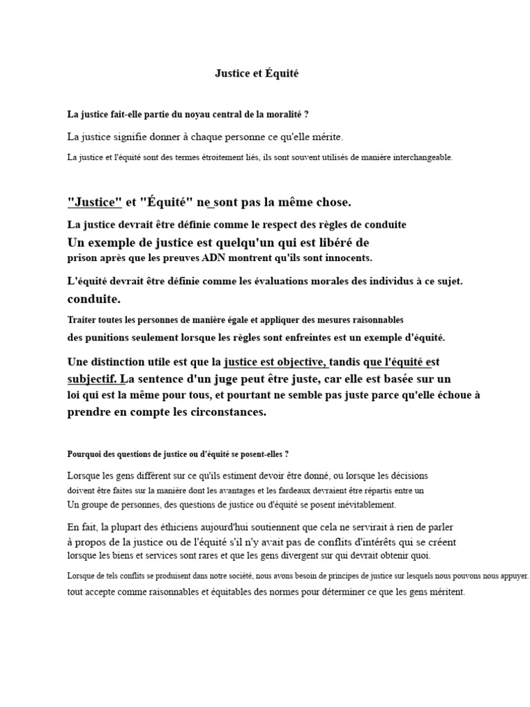 Justice et Équité : Concepts Clés | PDF | Justice | Crime et violence