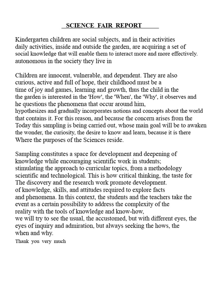 SCIENCE FAIR STORY | PDF