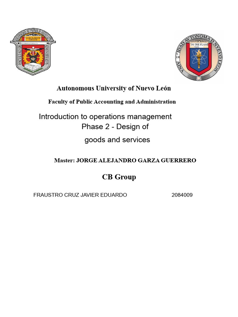 Operations Management: Goods & Services Design | PDF | Performance ...