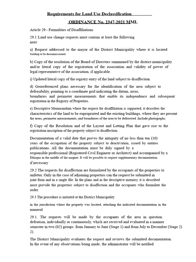 Ordinance on Land Use Disaffection | PDF | Justice | Crime & Violence