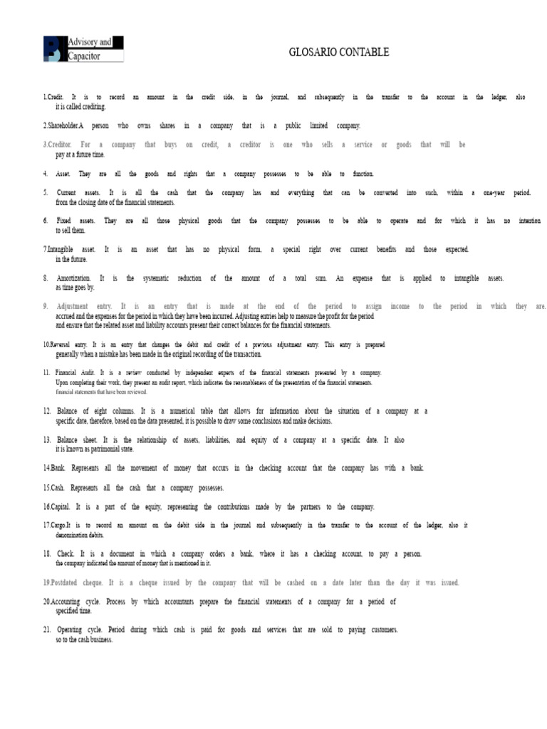 Glossary Fundamentals of Accounting | PDF | Debits And Credits | Expense
