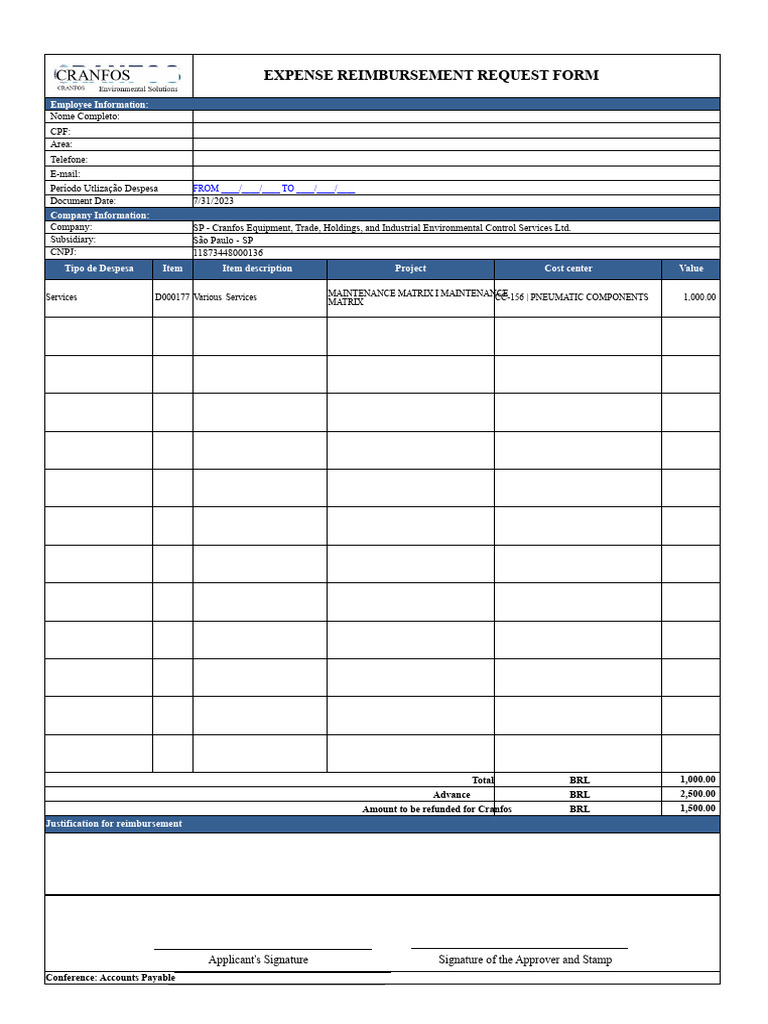 Refund Request Form Template | PDF