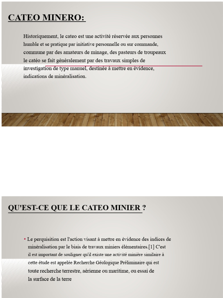 Guide du cateo et prospection minière | PDF | Prospection (géologie ...