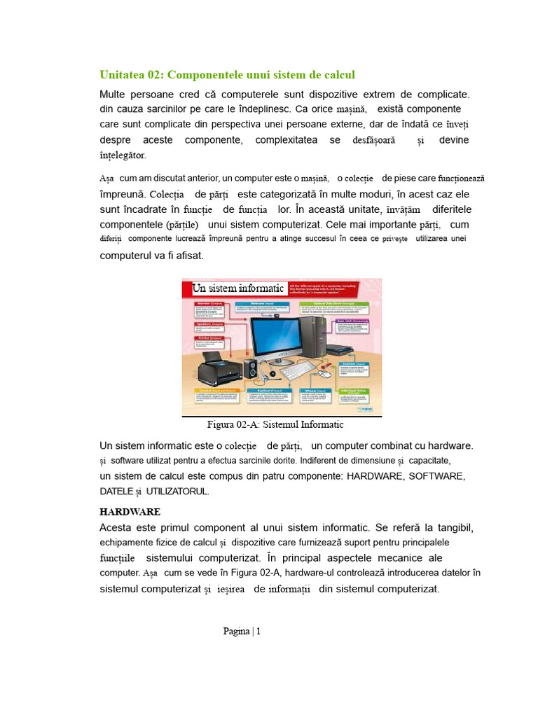 Unitatea 2 Componentele Unui Sistem Computer | PDF