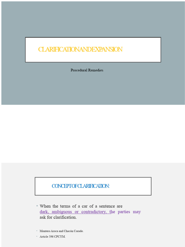 Clarification and Expansion Procedures | PDF