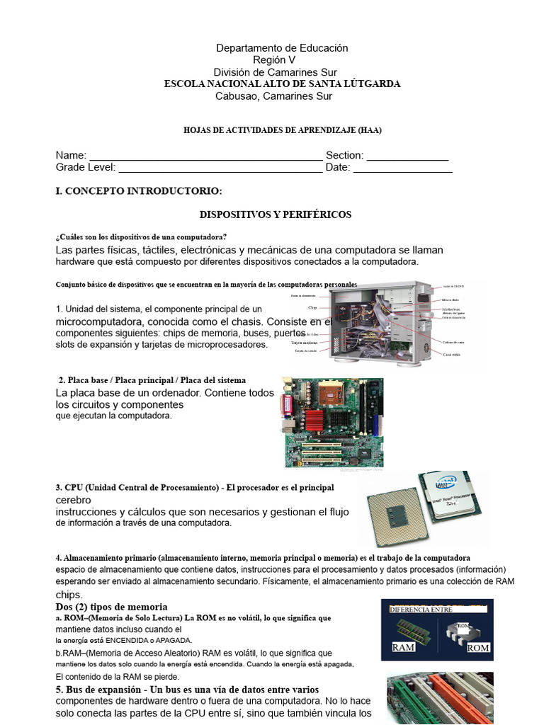 Dispositivos y Periféricos de Computadora | PDF | Hardware de la ...