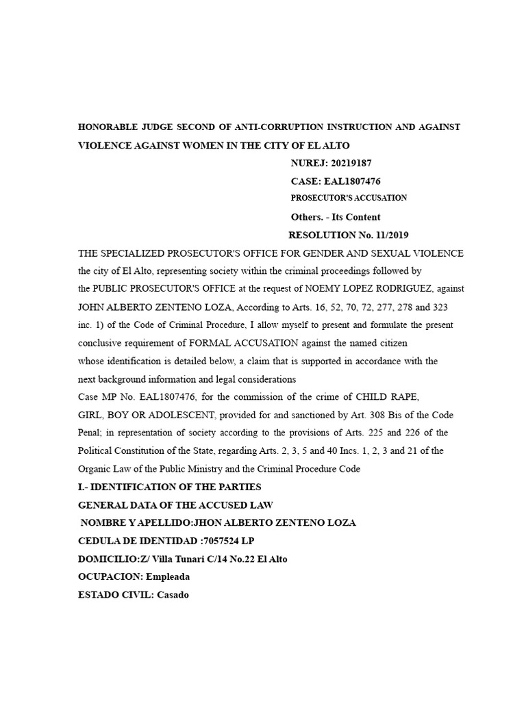 FORMAL ACCUSATION OF RAPE | PDF | Rape | Crimes