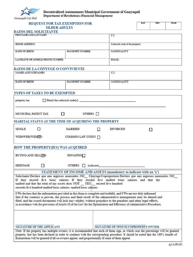 2022 Exemption Request For Senior Citizens | PDF | Taxes