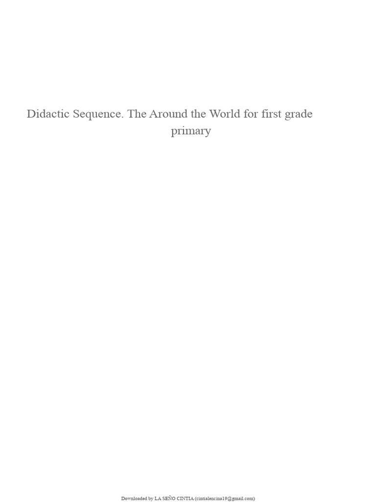 Didactic Sequence The World Tour For First Grade Primary | PDF | Word ...