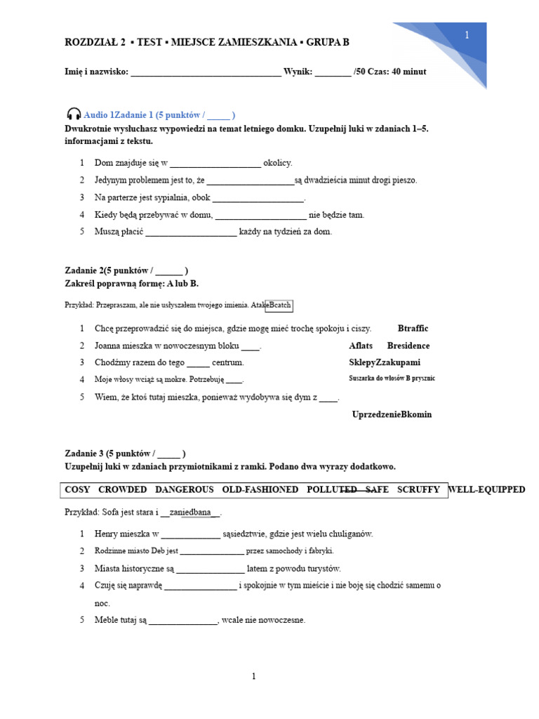 REP8 - Unit 2 - Test - B | PDF