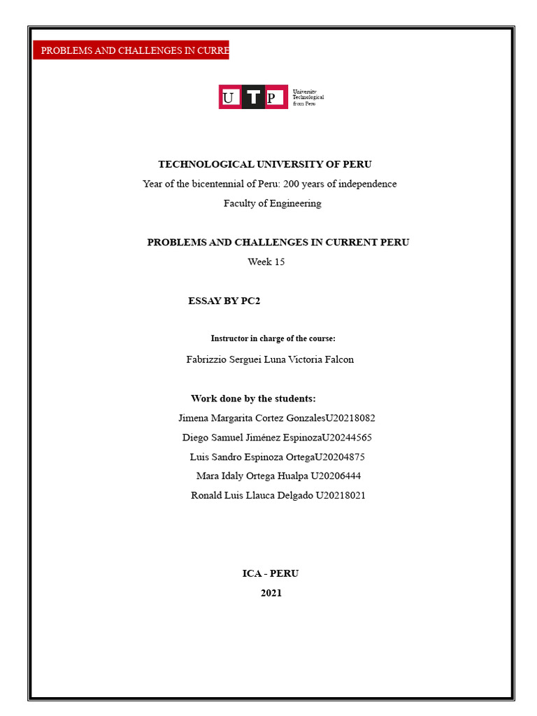 problems and challenges in present-day Peru | PDF | Governance | Government