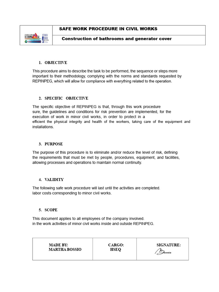 Safe Work Procedure in Civil Works - Bathrooms and Roofing | PDF | Pipe ...