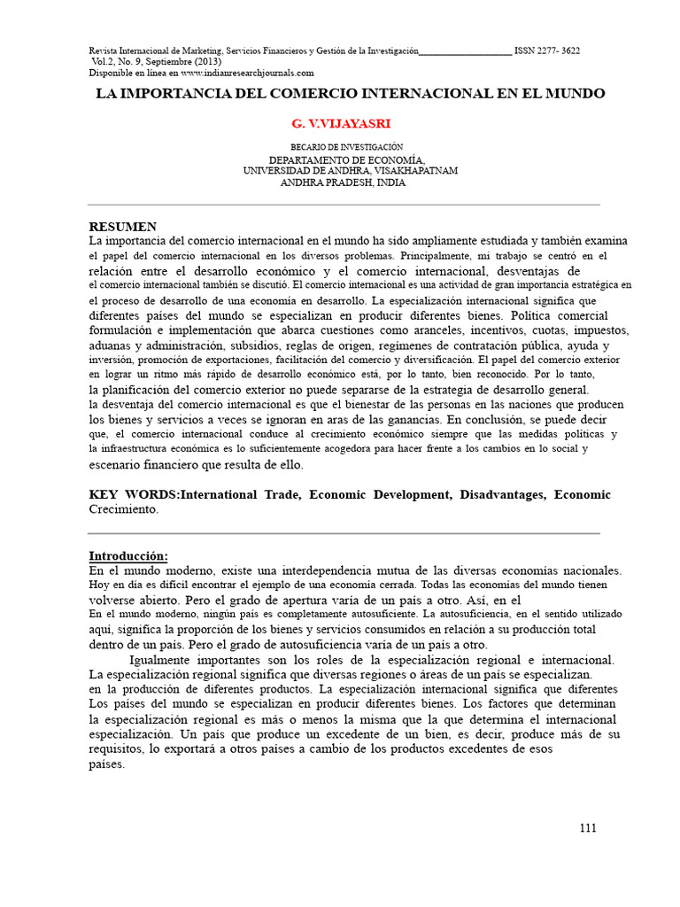 Comercio Internacional y Desarrollo Económico | PDF | El comercio ...
