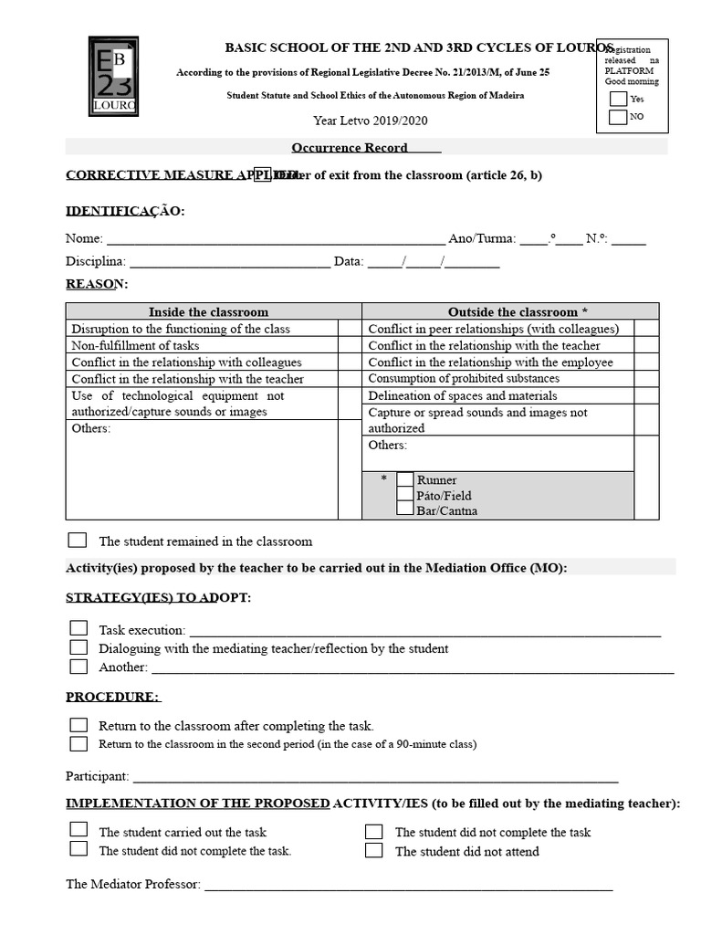 1 Occurrence Record Sheet Model | PDF | Justice | Crime & Violence