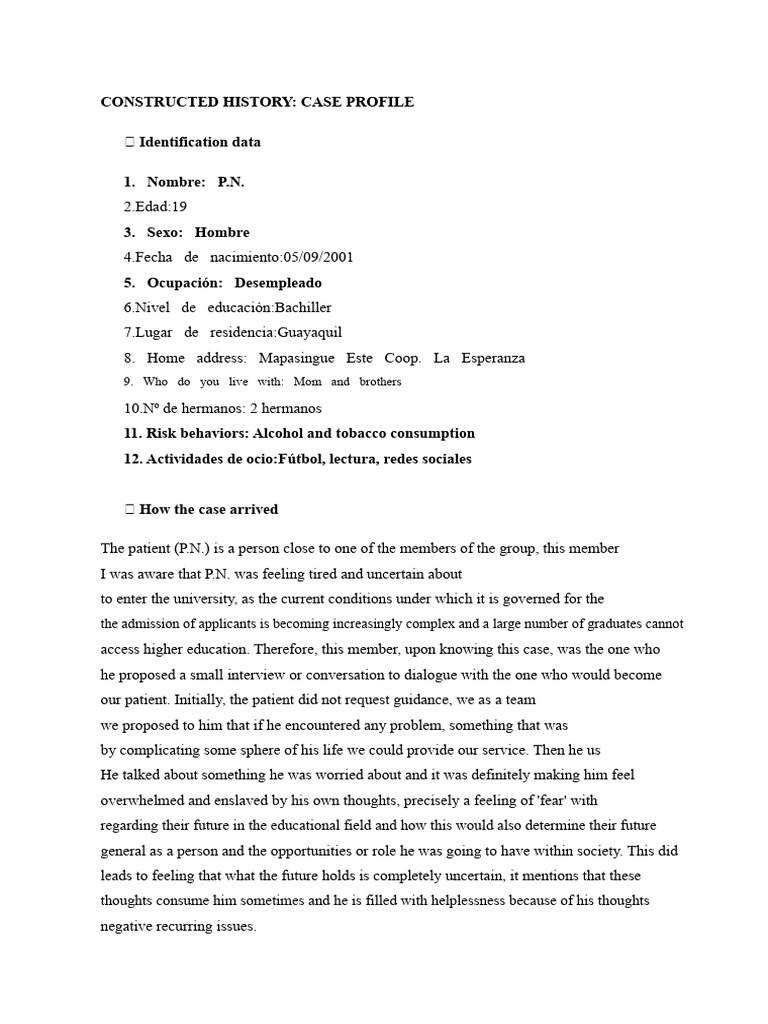 Psychological Intervention Case Study | PDF | Thought | Psychotherapy