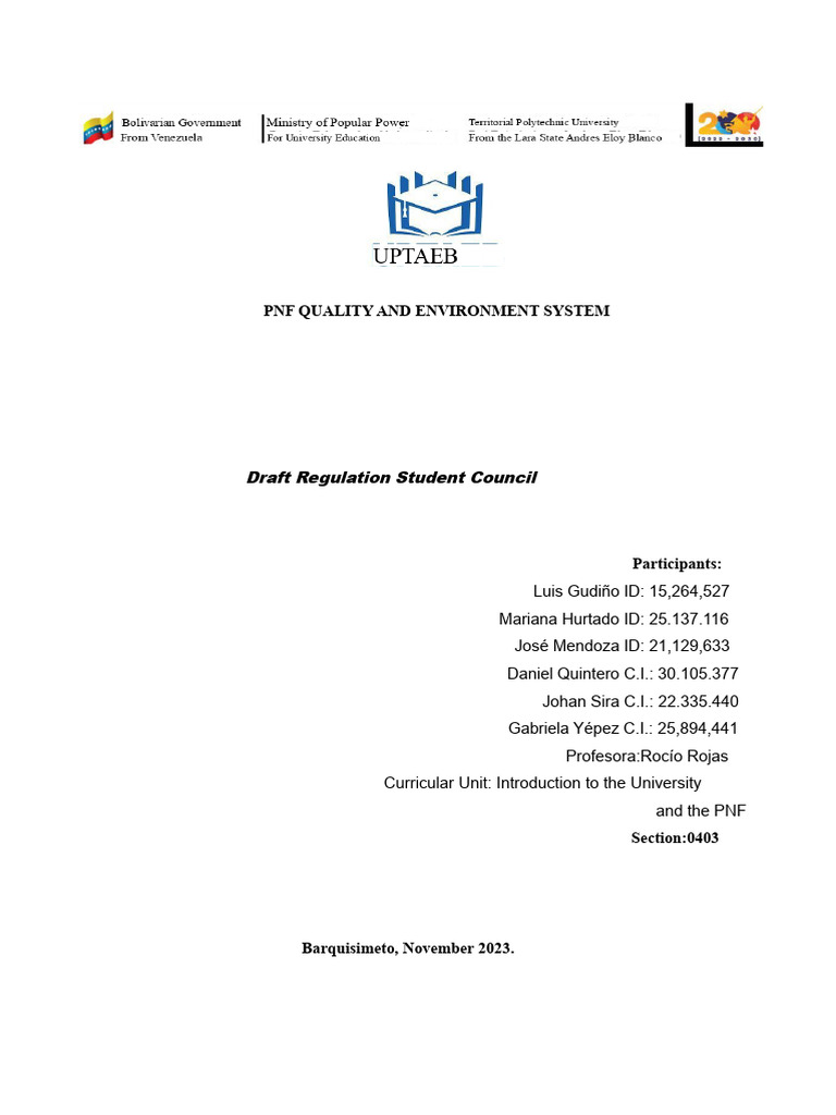 Student Council Regulation Overview | PDF | Voting | Government