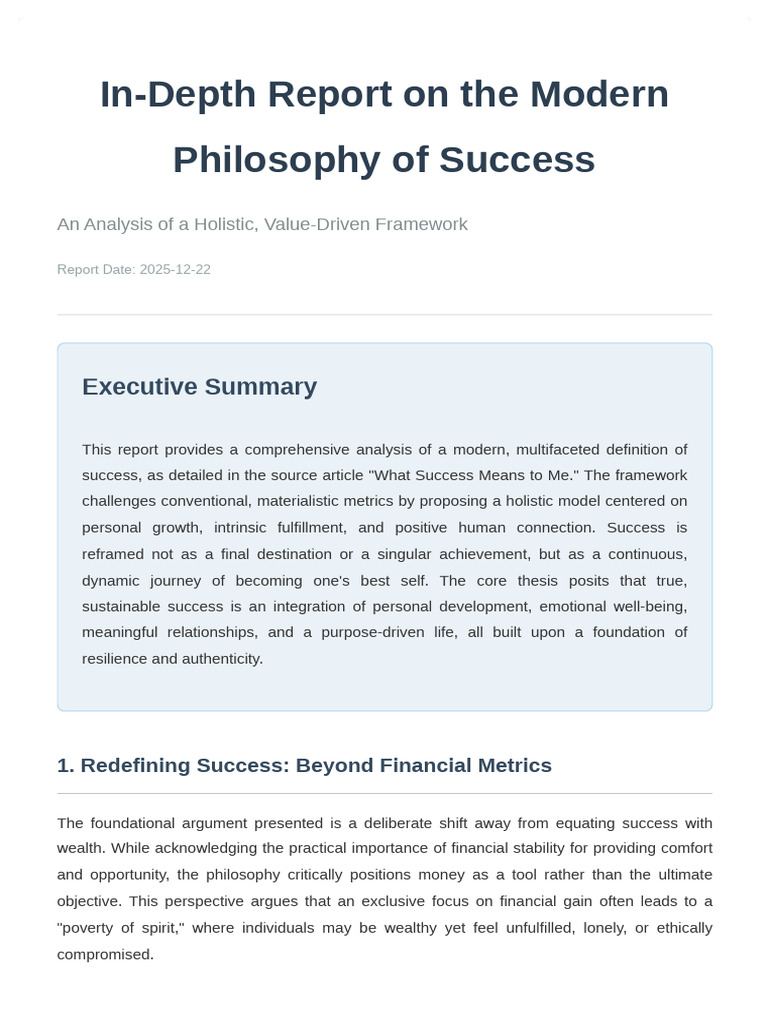 Success Report | PDF | Well Being | Psychological Resilience