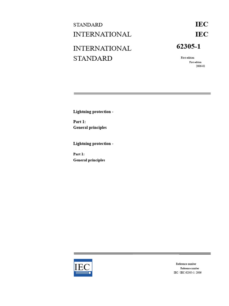 IEC 62305-1: Lightning Protection Principles | PDF | International ...