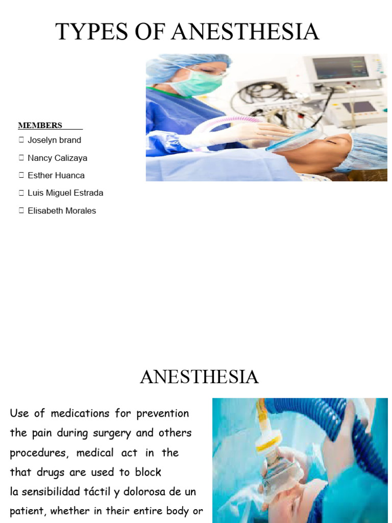 TYPES OF ANESTHESIA | PDF | Anesthesia | Health Care