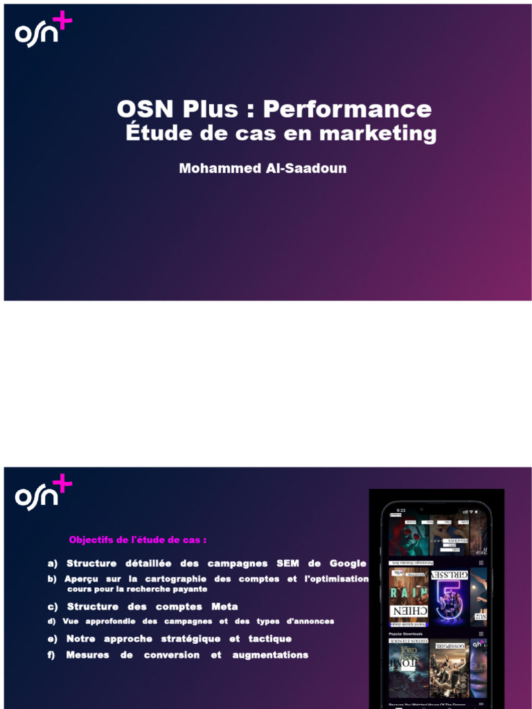 Stratégies SEM et Meta pour OSN Plus | PDF | YouTube | Commercialisation