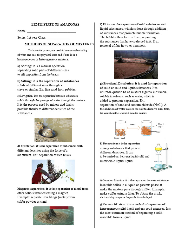 18-Methods of Separation of Mixtures | PDF | Mixture | Filtration