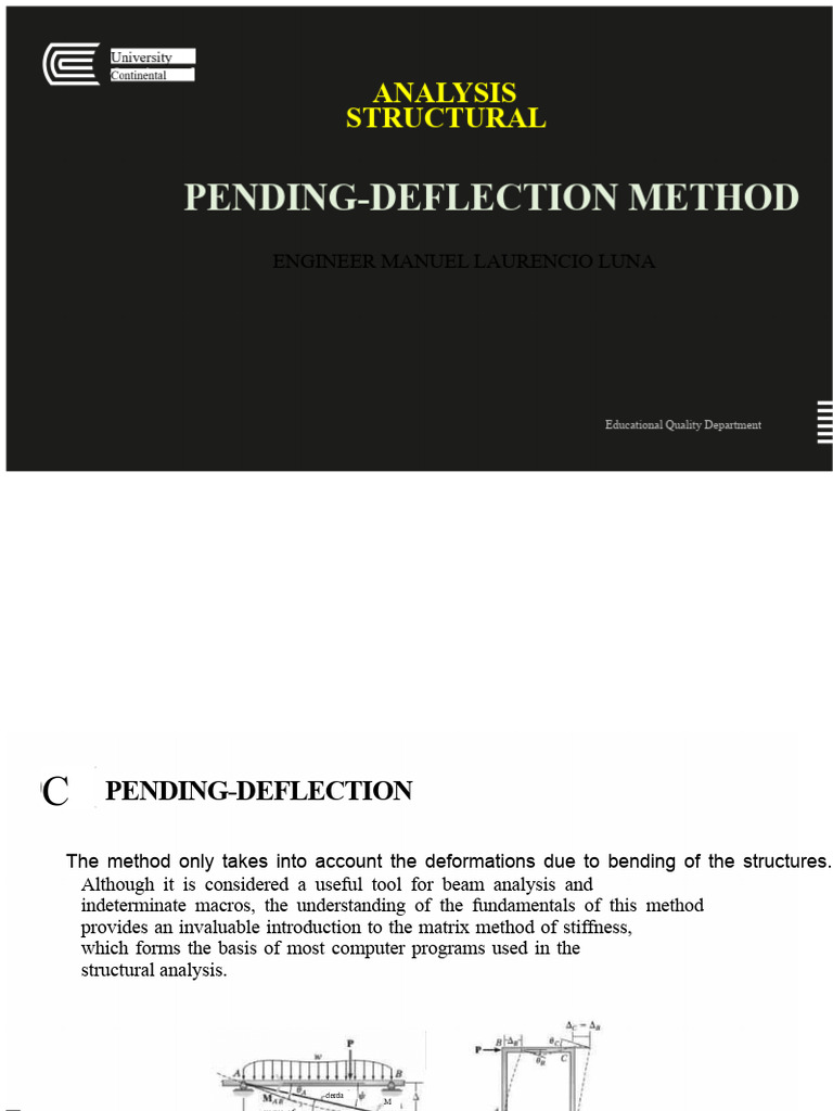 Pending Deflection Method in Structural Analysis | PDF | Structural ...