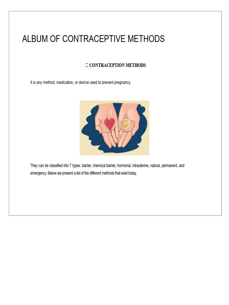 Comprehensive Guide to Contraceptive Methods | PDF | Birth Control ...