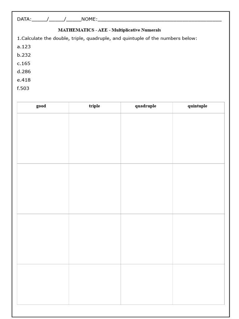 Multiplicatives | PDF