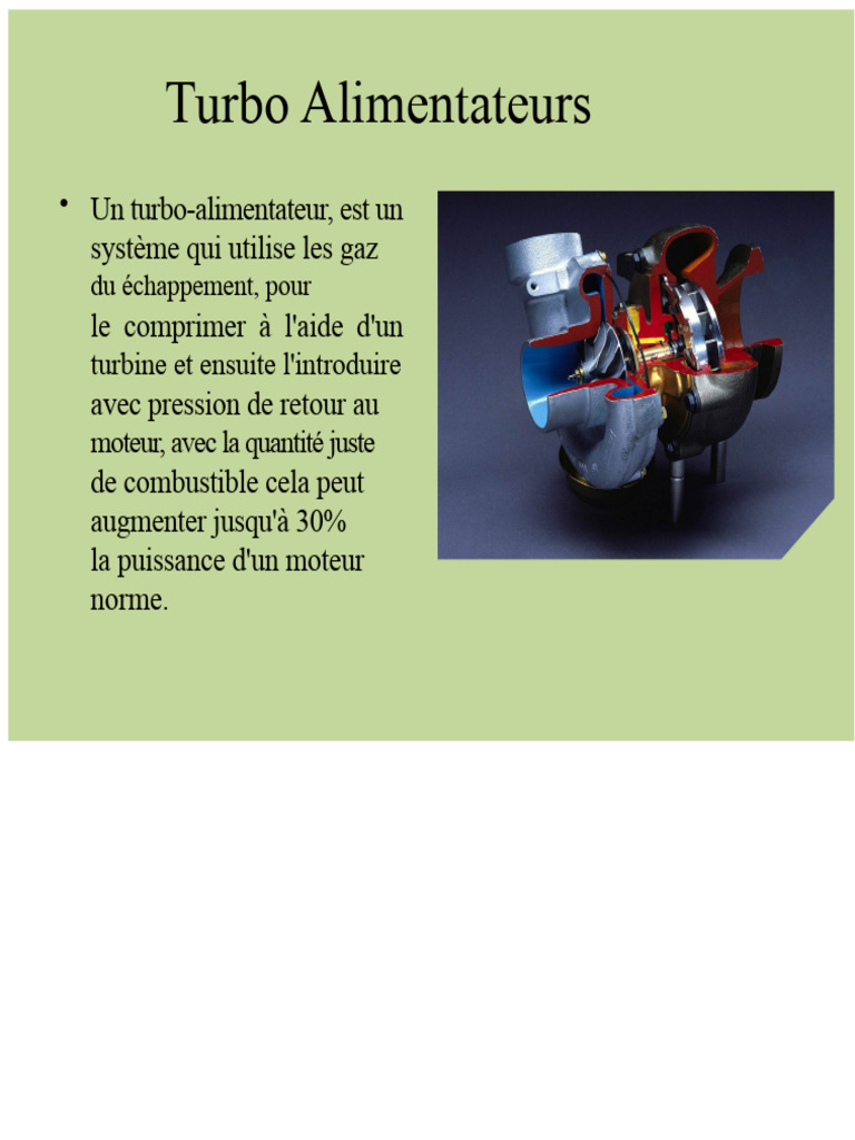 Fonctionnement et types de turbo-alimentateurs | PDF | Turbocompresseur ...