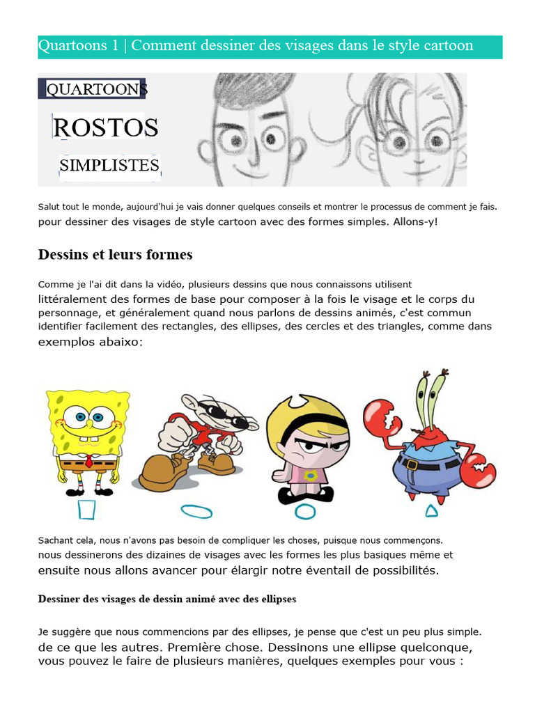 Comment Dessiner Des Cartoons | PDF