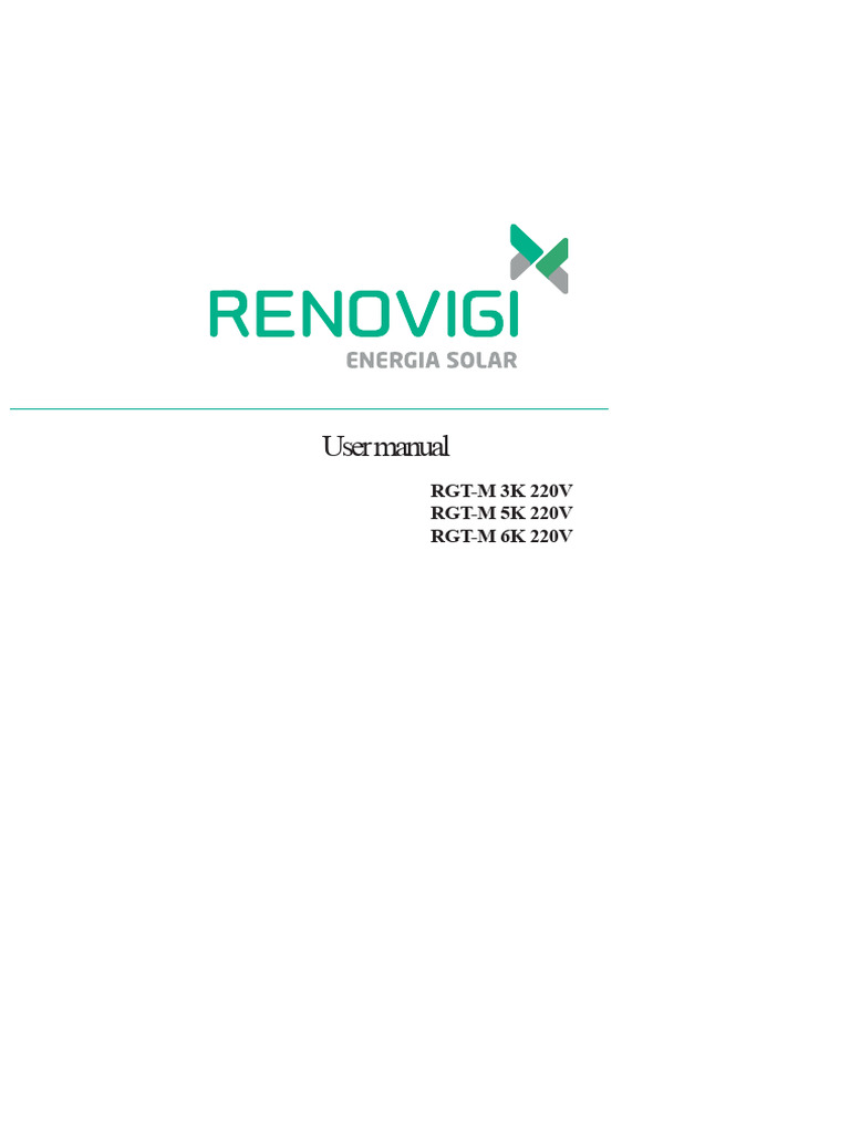 Renovigi RGT-M Inverter User Manual | PDF | Power Inverter ...