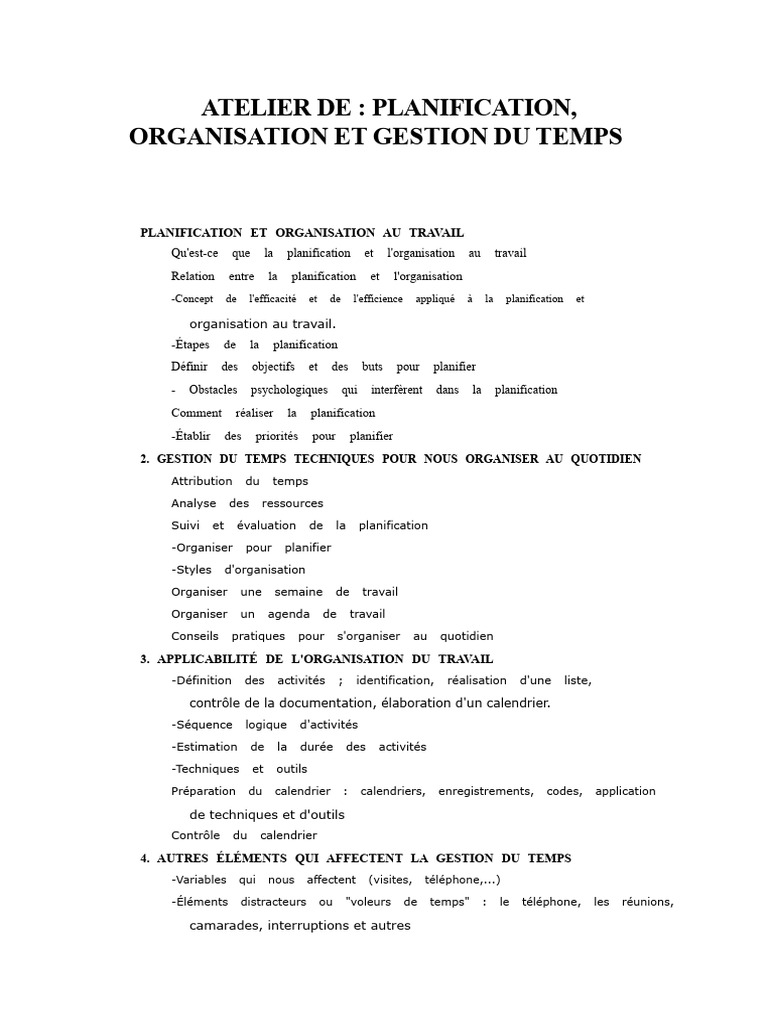 Planification et Gestion du Temps Efficace | PDF