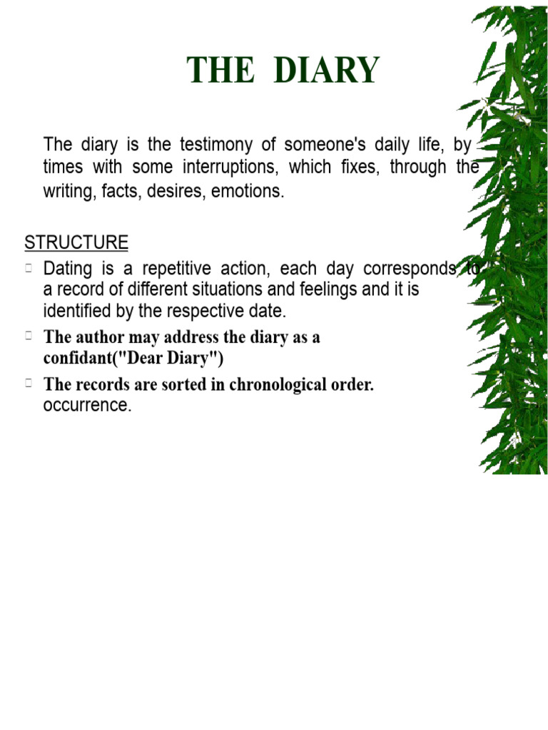 Understanding Diary Structure and Types | PDF